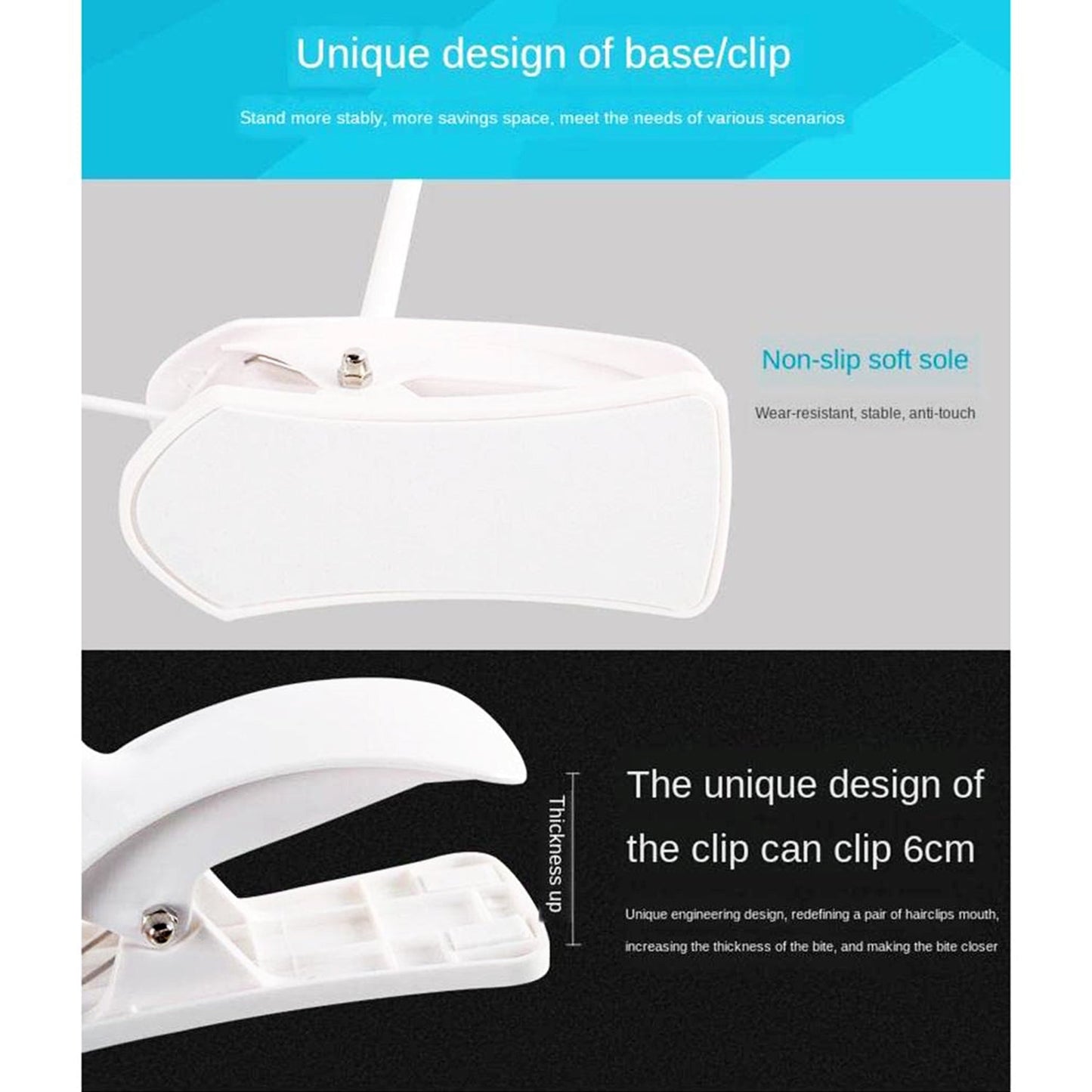 Desk Lamp Adjustable Gooseneck USB Rechargeable 3 modes